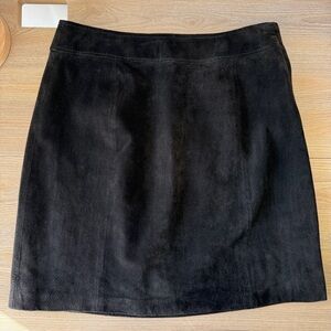 Vintage 100% Suede Skirt Black Early 2000s Y2K 6P